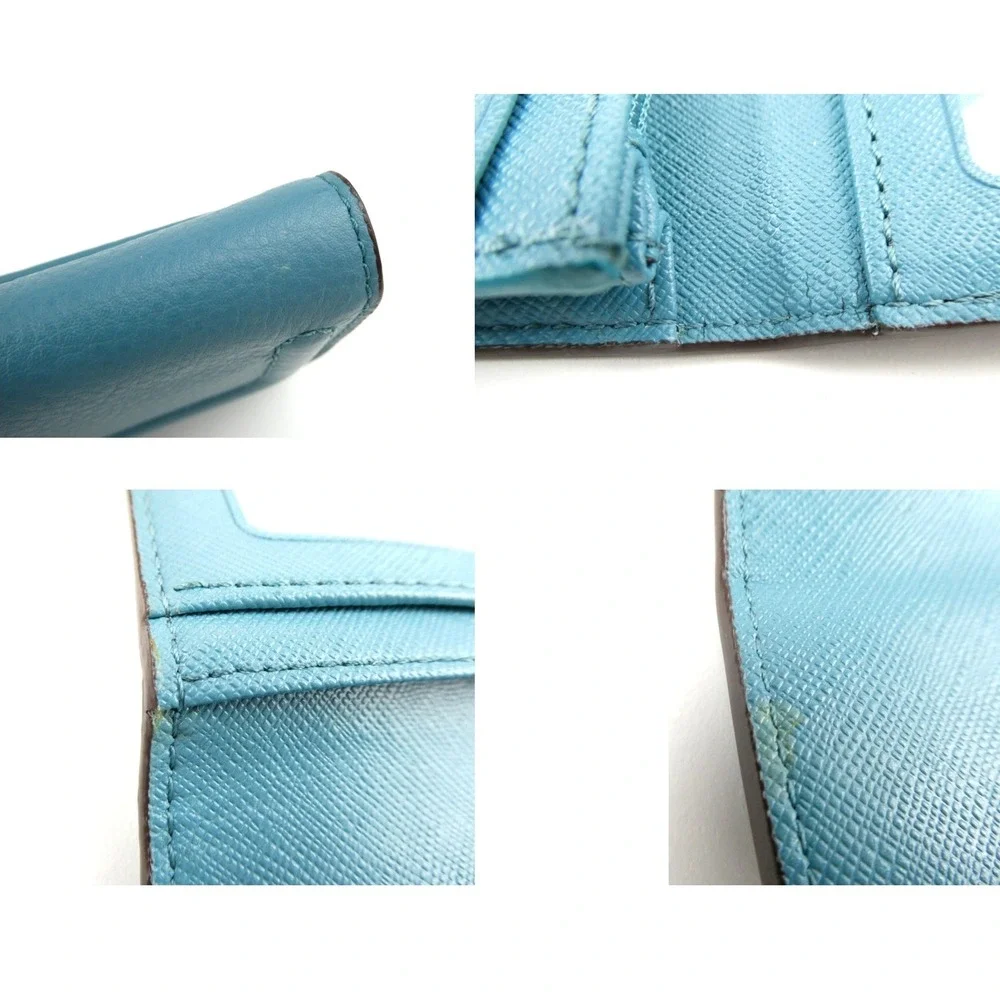 Coach Soho Teal Leather Trifold Wallet